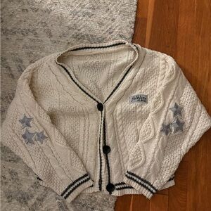 Taylor Swift Cream Cardigan with Black Trim